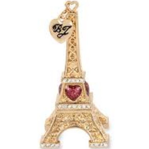 NWT Betsey Johnson Gold-Tone Eiffel Tower Keepsake - Picture 5 of 5